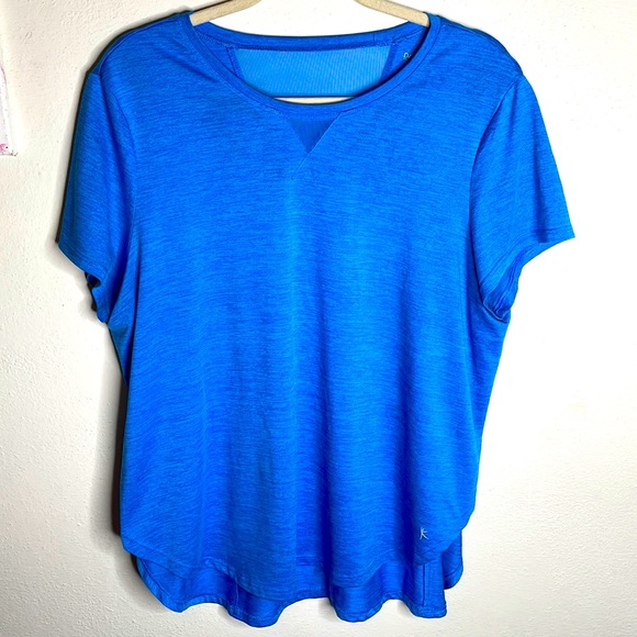 Danskin Now Tops - Danskin Now Drimore yoga performance tee in blue marled, size XL 16-18
